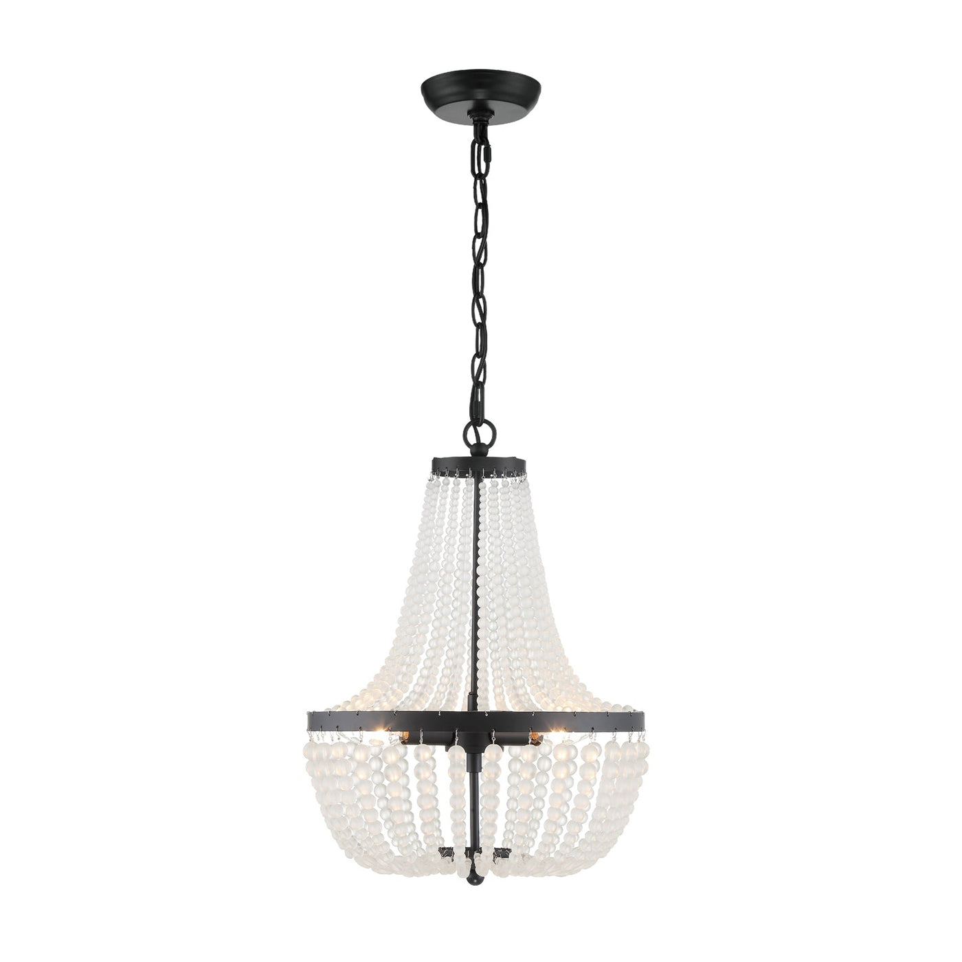 ##Antique Hardware## Rylee 3 Light Matte Black Mini Chandelier