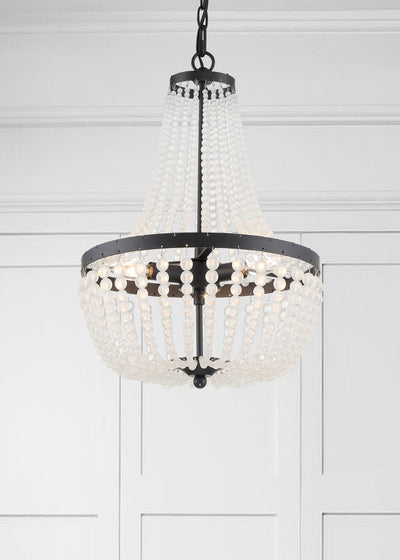 ##Antique Hardware## Rylee 3 Light Matte Black Mini Chandelier