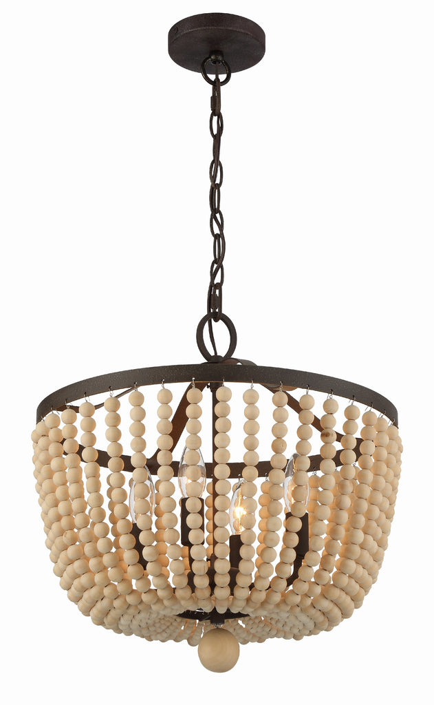 ##Antique Hardware## Rylee 4 Light Forged Bronze Mini Chandelier