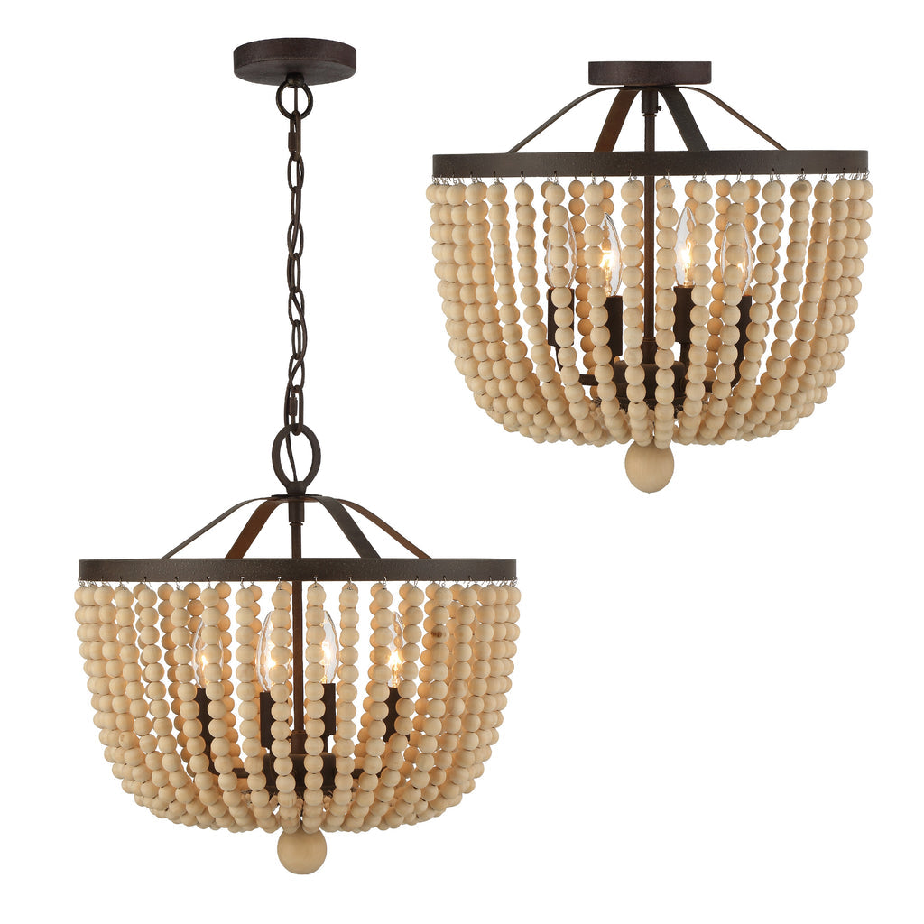 ##Antique Hardware## Rylee 4 Light Forged Bronze Mini Chandelier