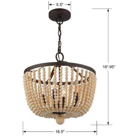 ##Antique Hardware## Rylee 4 Light Forged Bronze Mini Chandelier