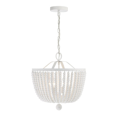 ##Antique Hardware## Rylee 4 Light Matte White Mini Chandelier