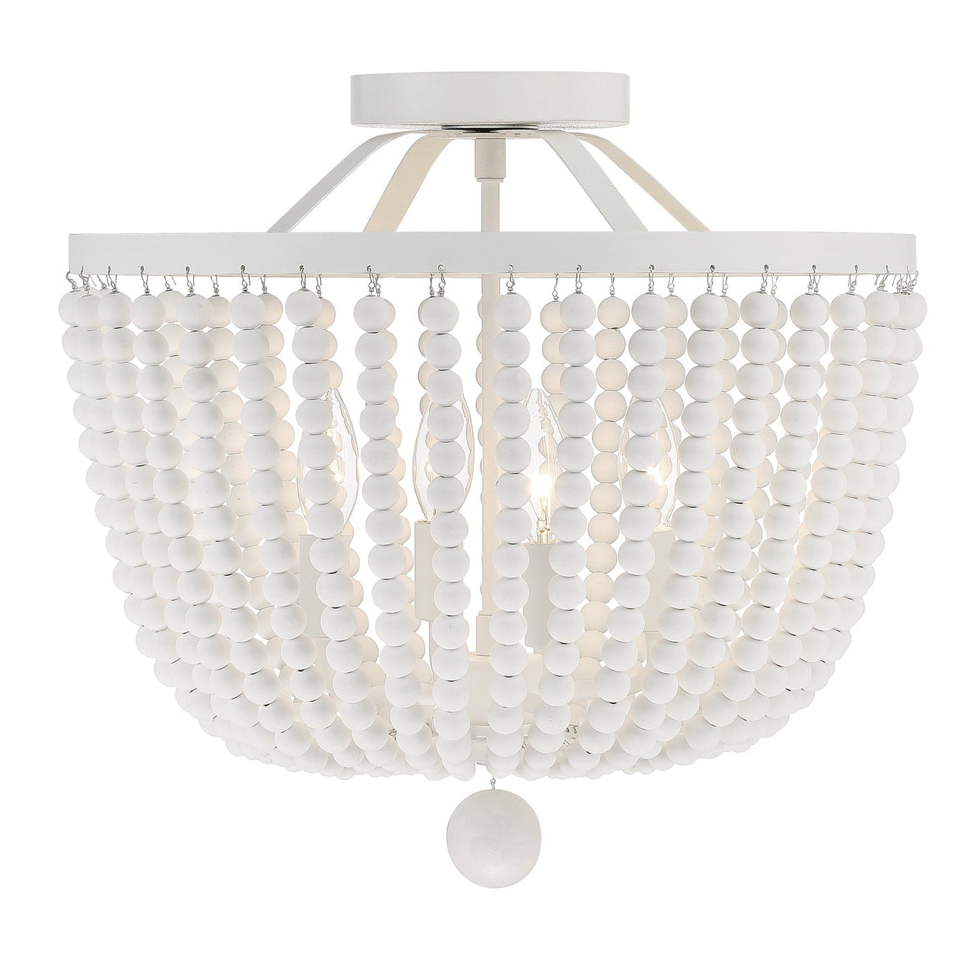 ##Antique Hardware## Rylee 4 Light Matte White Semi Flush Mount