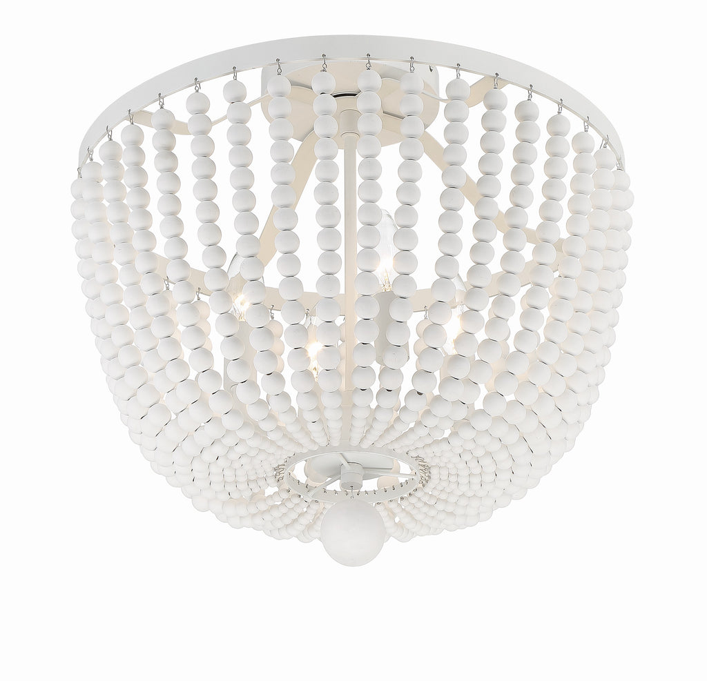 ##Antique Hardware## Rylee 4 Light Matte White Semi Flush Mount