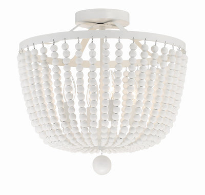 ##Antique Hardware## Rylee 4 Light Matte White Semi Flush Mount