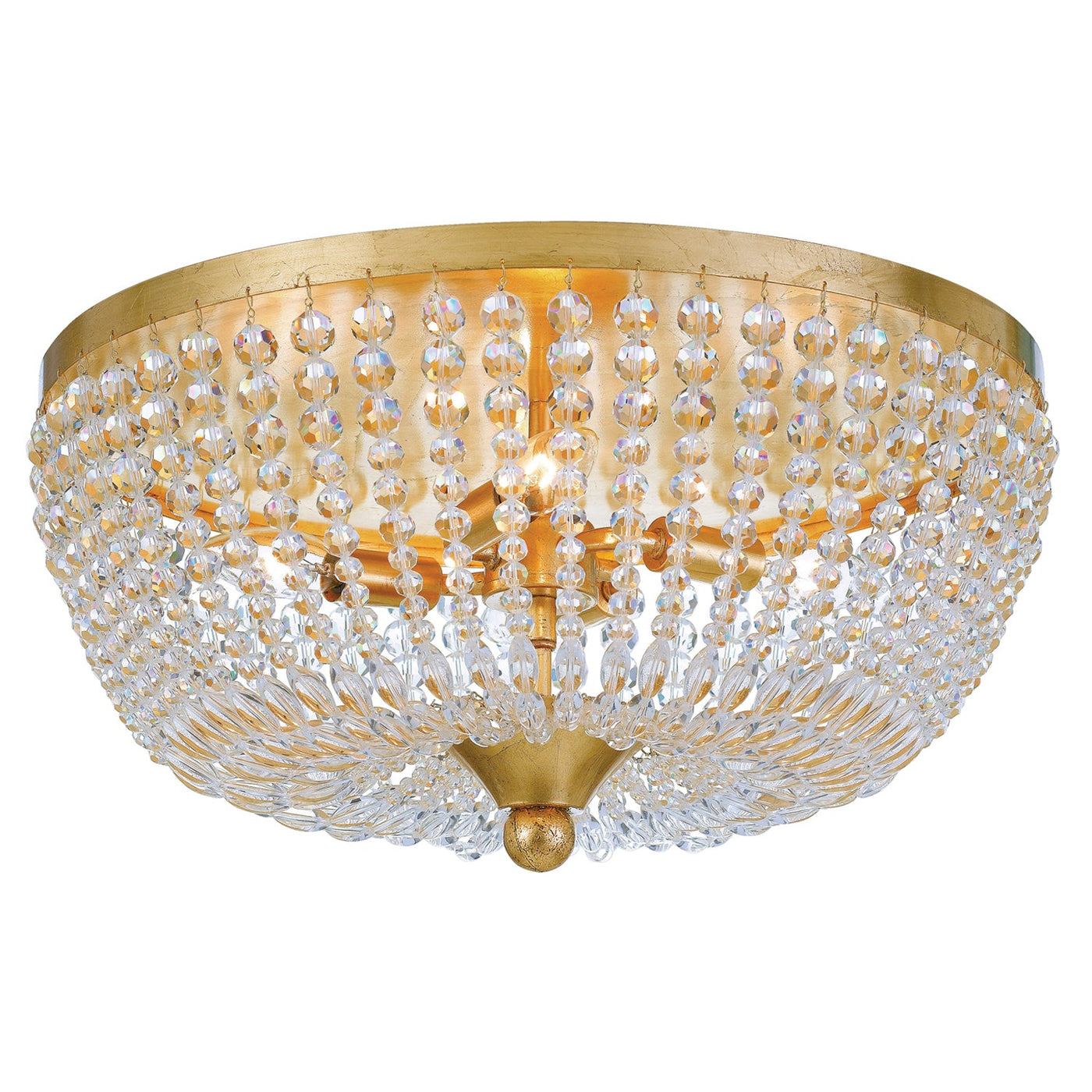 ##Antique Hardware## Rylee 4 Light Antique Gold Flush Mount