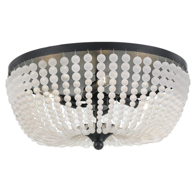 ##Antique Hardware## Rylee 4 Light Matte Black Flush Mount