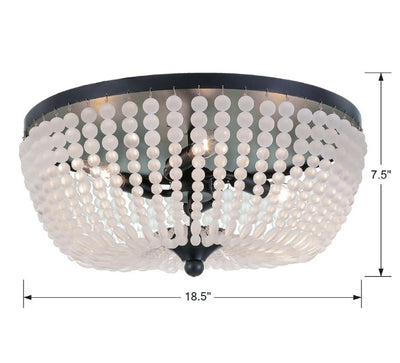 ##Antique Hardware## Rylee 4 Light Matte Black Flush Mount