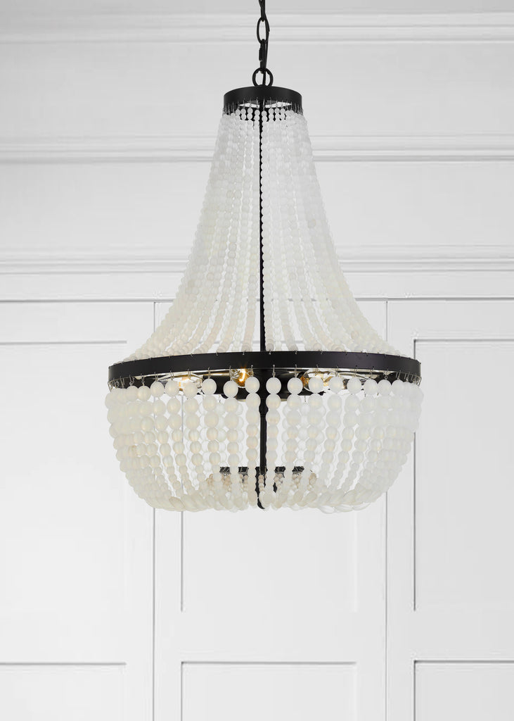 ##Antique Hardware## Rylee 6 Light Matte Black Chandelier