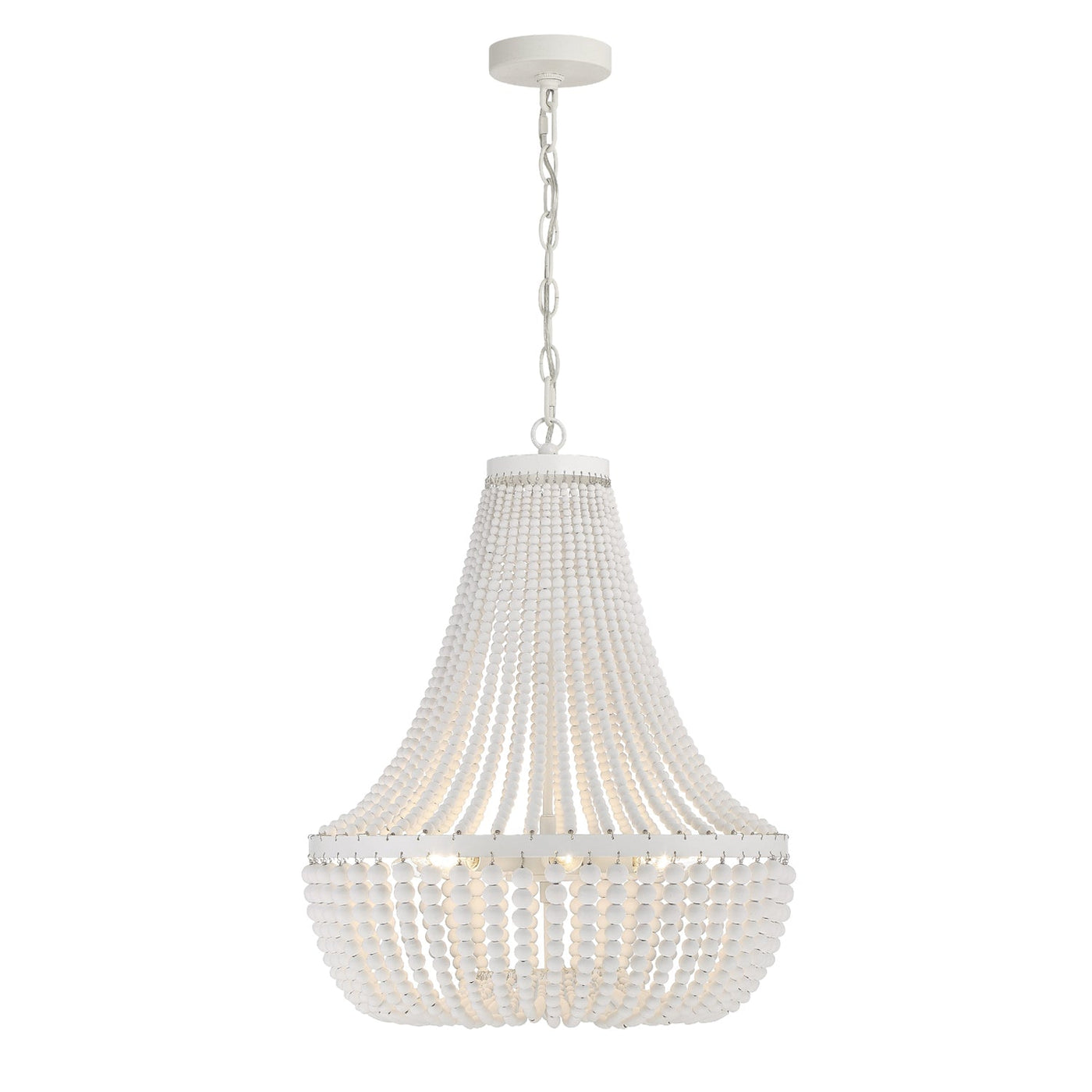 ##Antique Hardware## Rylee 6 Light Matte White Chandelier