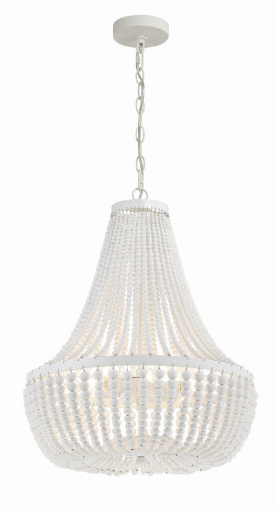 ##Antique Hardware## Rylee 6 Light Matte White Chandelier