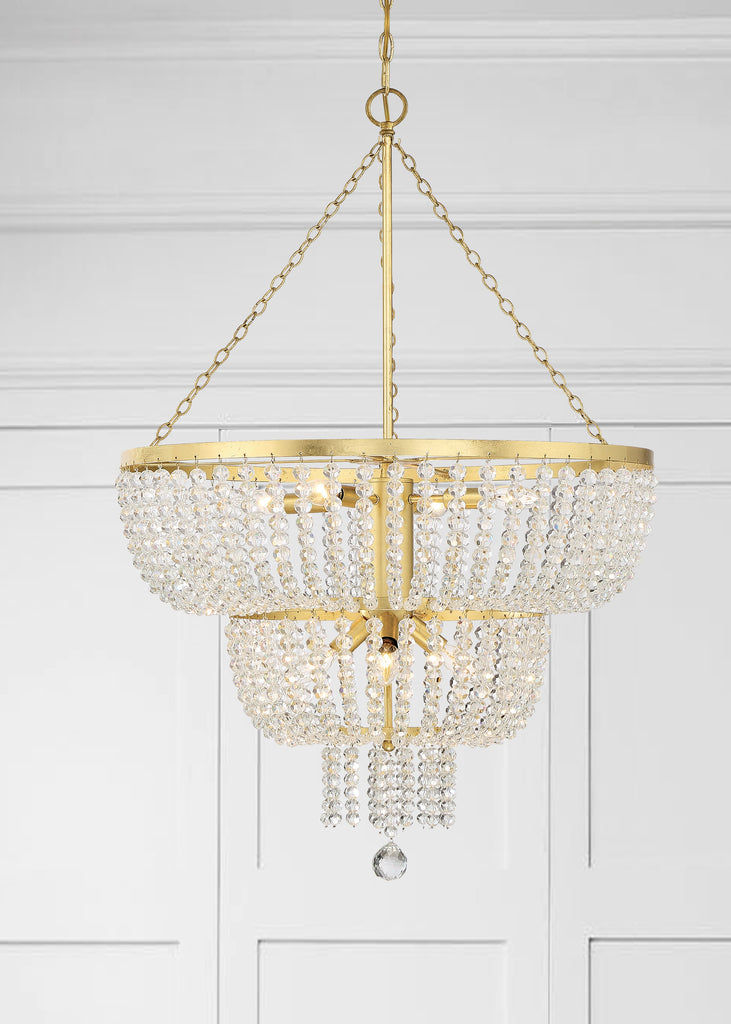 ##Antique Hardware## Rylee 8 Light Antique Gold Chandelier