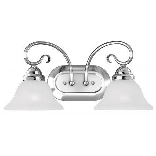 Antique Hardware 2 Light Polished Chrome Bath Light Wall Sconce