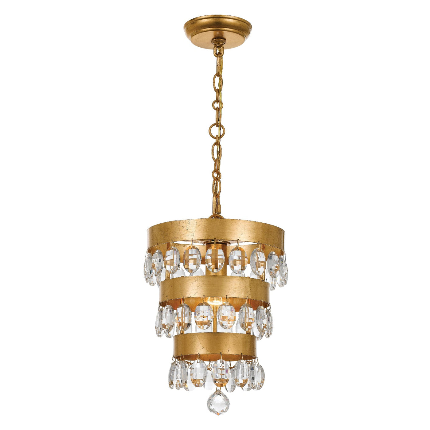 ##Antique Hardware## Perla 1 Light Antique Gold Mini Pendant