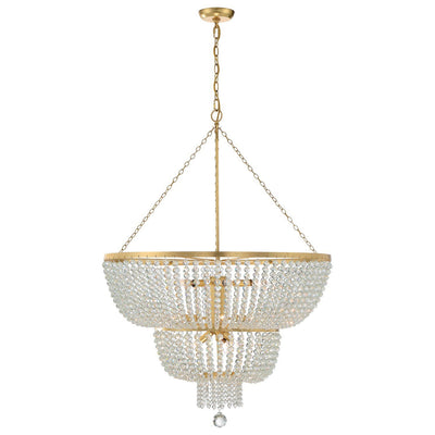 ##Antique Hardware## Rylee 12 Light Antique Gold Chandelier