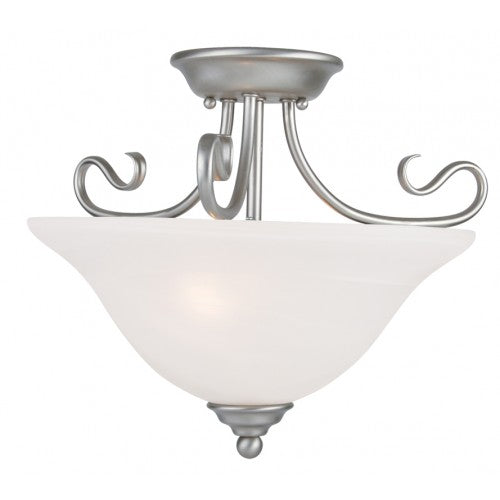 Antique Hardware 2 Light Brushed Nickel Ceiling Mount Semi Flush