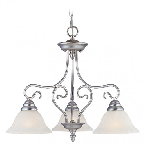 Antique Hardware 3 Light Brushed Nickel Chandelier Chandelier