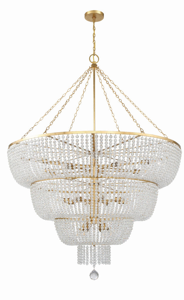 ##Antique Hardware## Rylee 24 Light Antique Gold Chandelier