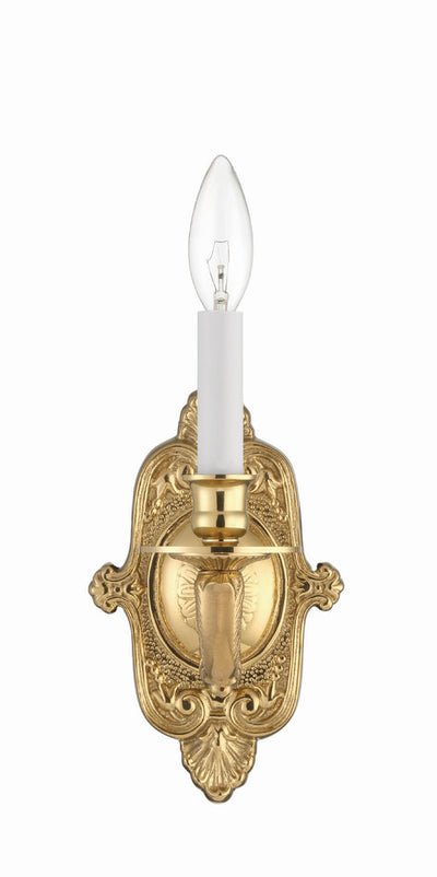 Antique Hardware Crystorama 1 Light Polished Brass Cast Sconce Wall Sconce