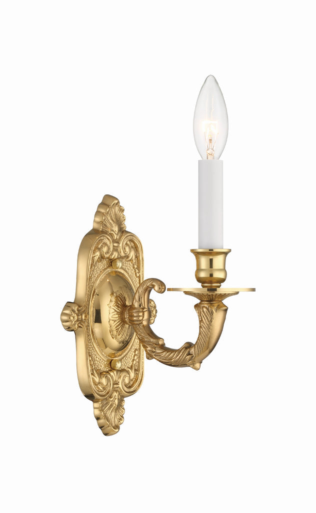 Antique Hardware Crystorama 1 Light Polished Brass Cast Sconce Wall Sconce