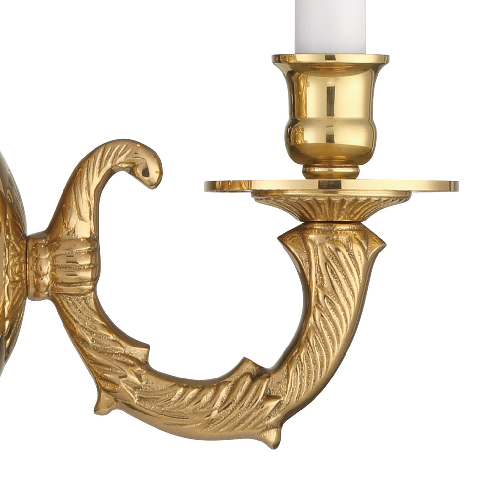 Antique Hardware Crystorama 1 Light Polished Brass Cast Sconce Wall Sconce