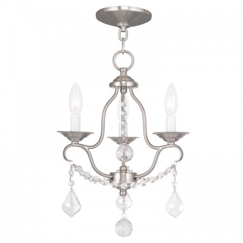 Antique Hardware 3 Light Brushed Nickel Chandelier Chandelier