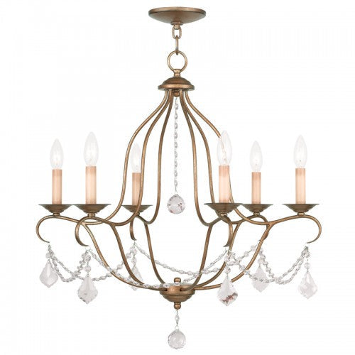 Antique Hardware 6 Light Antique Gold Leaf Chandelier Chandelier