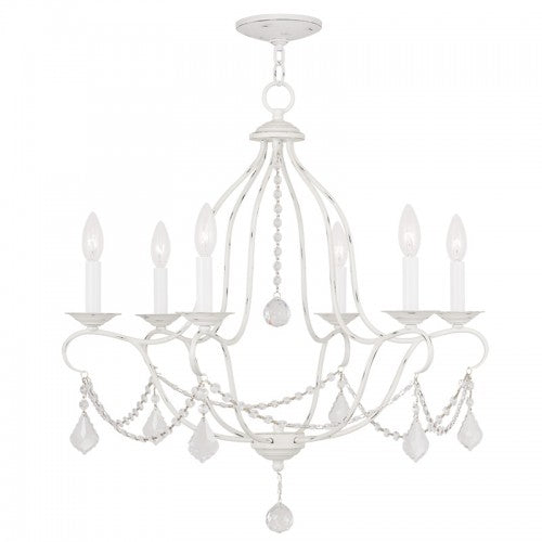 Antique Hardware 6 Light Antique White Chandelier Chandelier