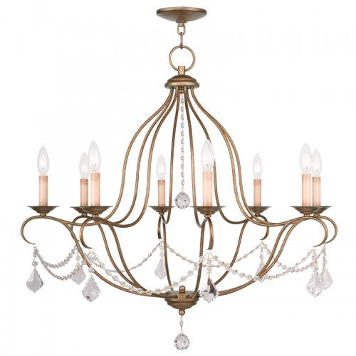 Antique Hardware 8 Light Antique Gold Leaf Chandelier Chandelier