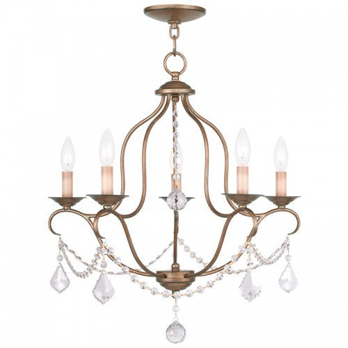 Antique Hardware 5 Light Antique Gold Leaf Chandelier Chandelier