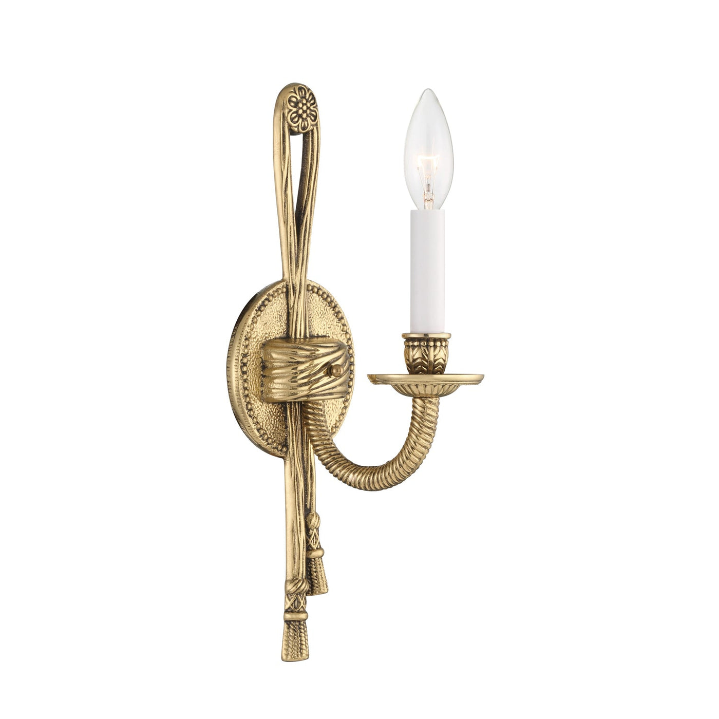 ##Antique Hardware## Crystorama 1 Light Olde Brass Cast Sconce