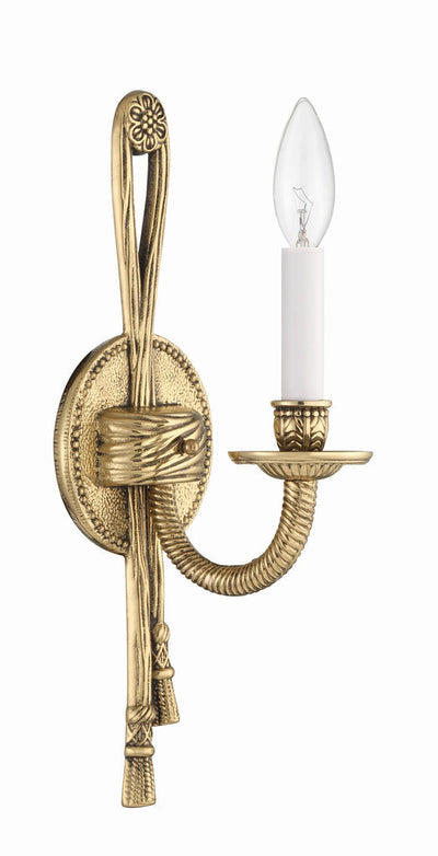 ##Antique Hardware## Crystorama 1 Light Olde Brass Cast Sconce