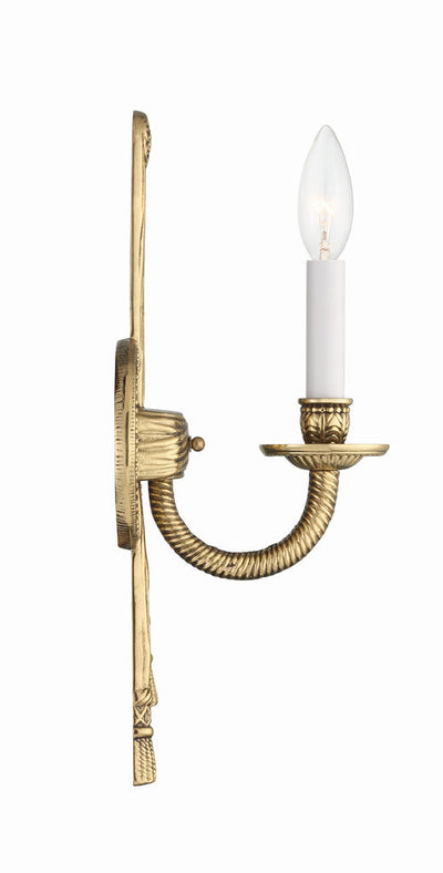 ##Antique Hardware## Crystorama 1 Light Olde Brass Cast Sconce