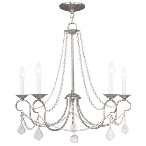 Antique Hardware 5 Light Brushed Nickel Chandelier Chandelier