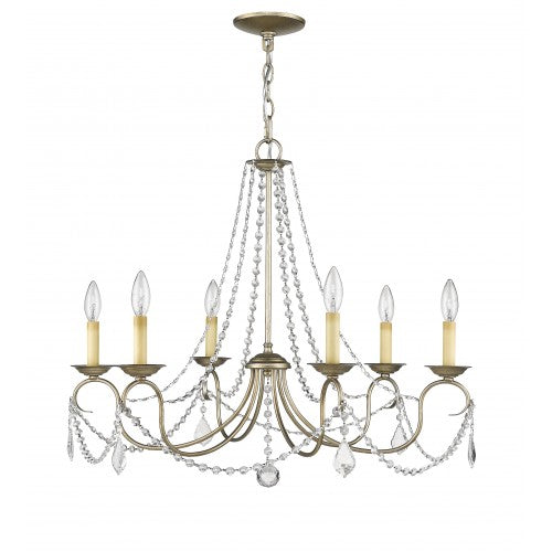 Antique Hardware 6 Light Antique Silver Leaf Chandelier Chandelier