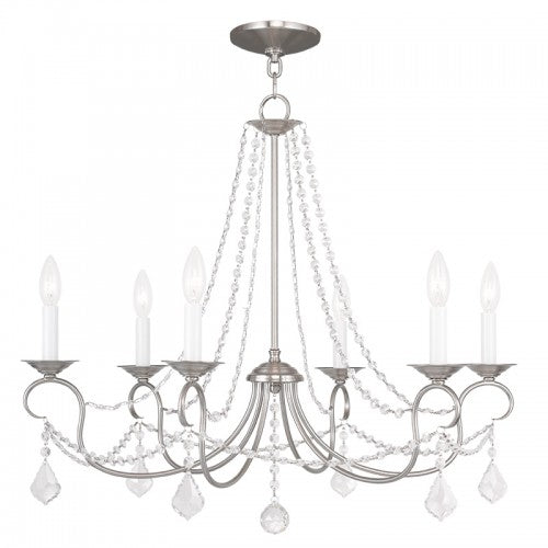 Antique Hardware 6 Light Brushed Nickel Chandelier Chandelier