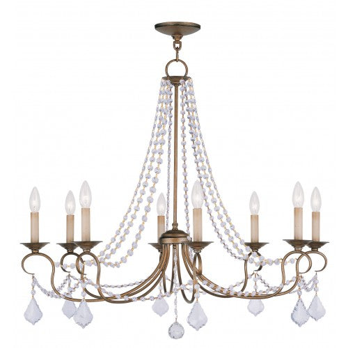 Antique Hardware 8 Light Antique Gold Leaf Chandelier Chandelier