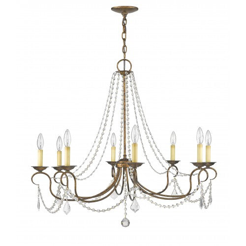 Antique Hardware 8 Light Venetian Golden Bronze Chandelier Chandelier