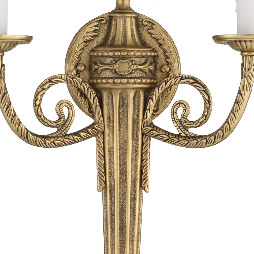 Antique Hardware Crystorama 2 Light Matte Brass Cast Sconce Wall Sconce