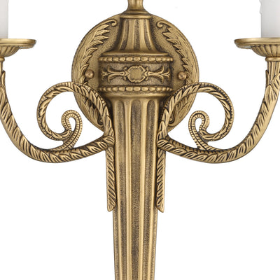 Antique Hardware Crystorama 2 Light Matte Brass Cast Sconce Wall Sconce