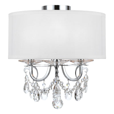 ##Antique Hardware## Othello 3 Light Polished Chrome Semi Flush Mount