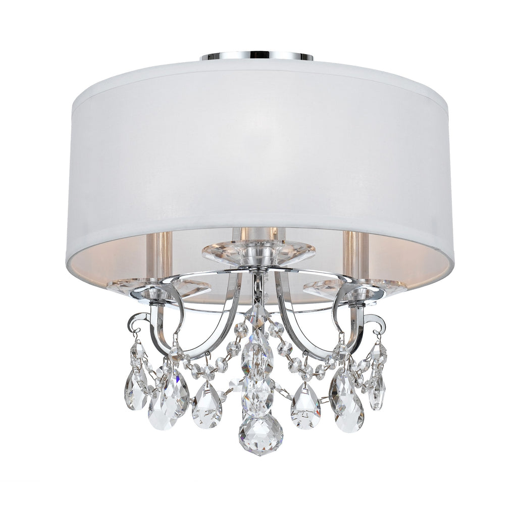 ##Antique Hardware## Othello 3 Light Polished Chrome Semi Flush Mount