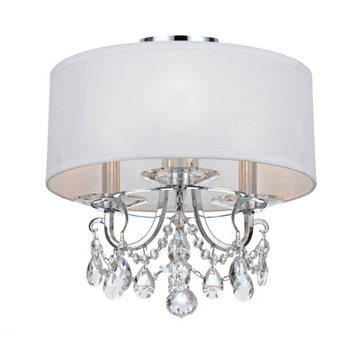 ##Antique Hardware## Othello 3 Light Polished Chrome Semi Flush Mount