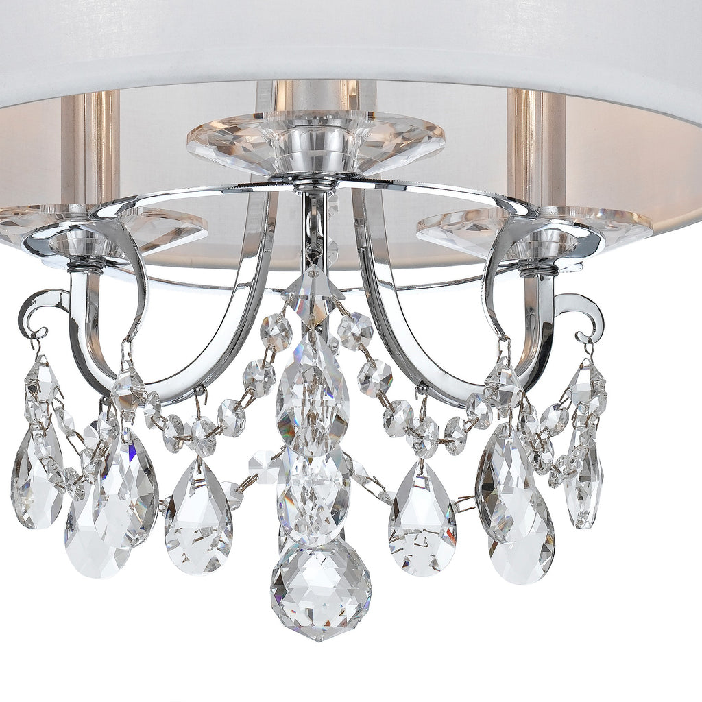 ##Antique Hardware## Othello 3 Light Polished Chrome Semi Flush Mount