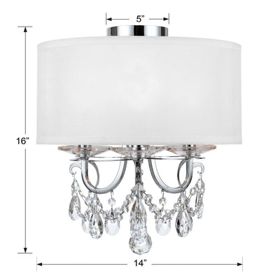 ##Antique Hardware## Othello 3 Light Polished Chrome Semi Flush Mount