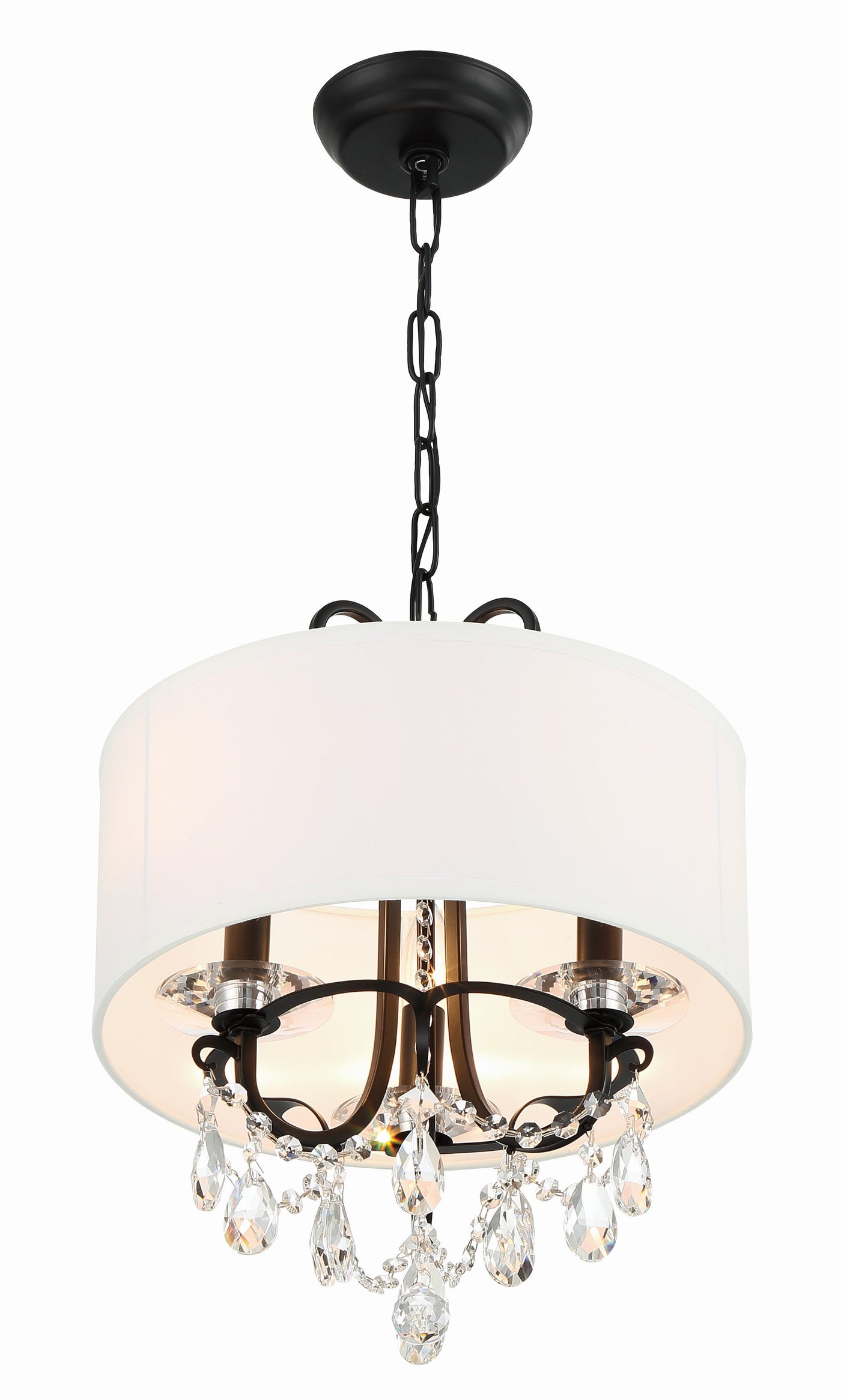 ##Antique Hardware## Othello 3 Light Matte Black Mini Chandelier