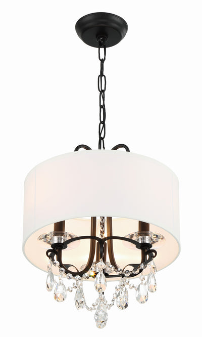 ##Antique Hardware## Othello 3 Light Matte Black Mini Chandelier