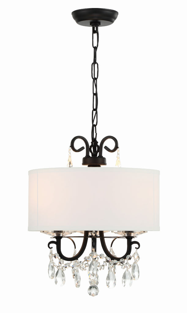 ##Antique Hardware## Othello 3 Light Matte Black Mini Chandelier