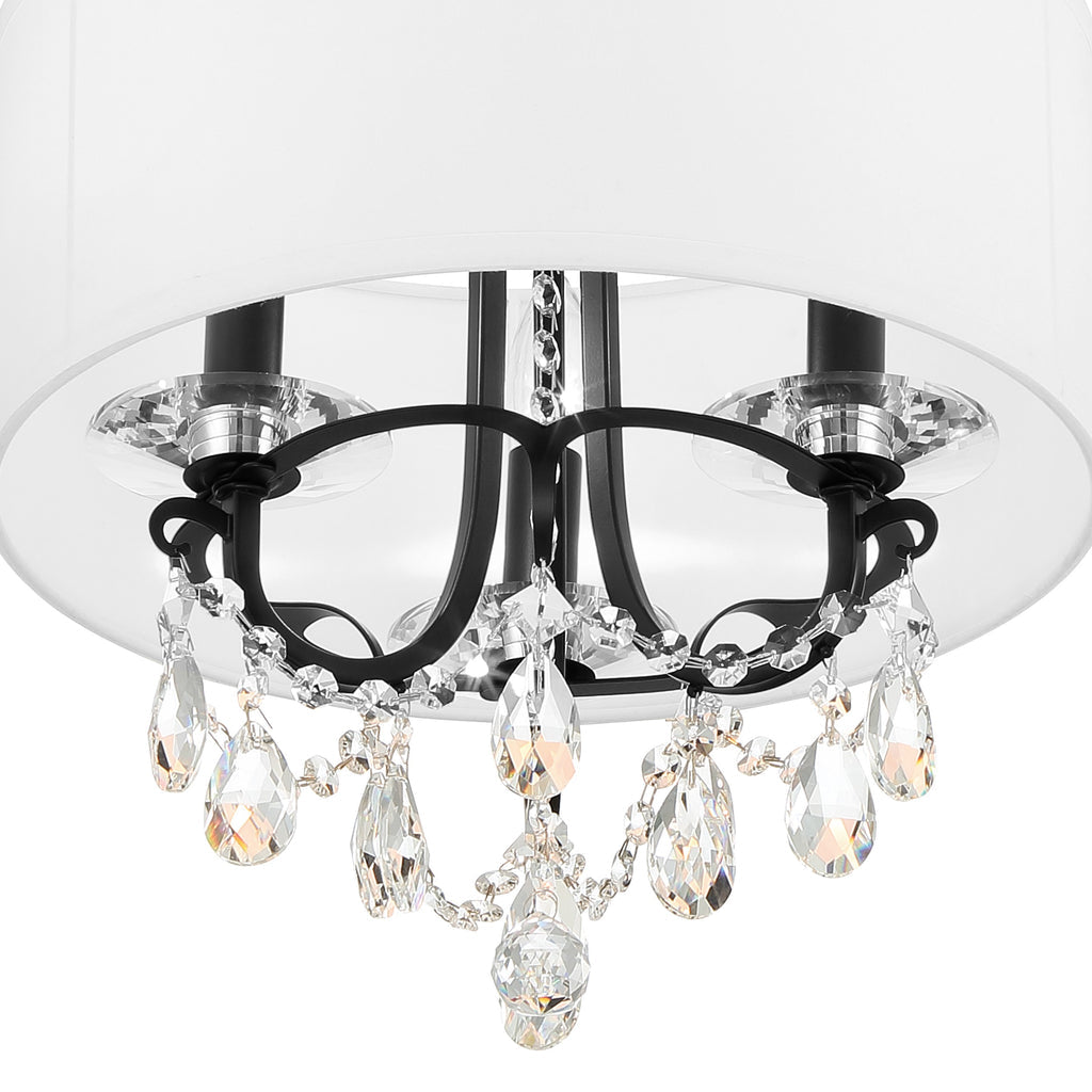 ##Antique Hardware## Othello 3 Light Matte Black Mini Chandelier