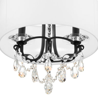 ##Antique Hardware## Othello 3 Light Matte Black Mini Chandelier